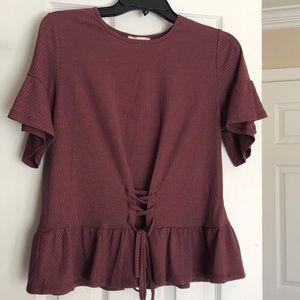 Maroon peplum top
